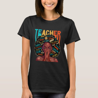 Lehrerin Afro Melanin Queen beten T-Shirt
