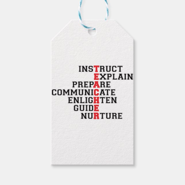 Lehrerin Akrostik Geschenkanhänger (Vorderseite)