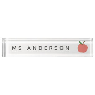 Lehrerin Apple Niedliche moderne Grafische Fruch Namensplakette