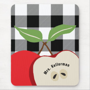 Lehrerin Apple White Buffalo Karierter Mit Monogra Mousepad