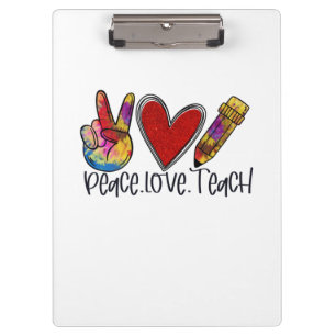 Lehrerin Art Peace Liebe Unterricht Klemmbrett