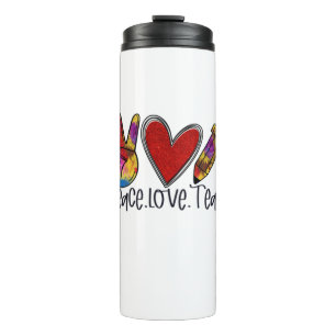 Lehrerin Art Peace Liebe Unterricht Thermosbecher