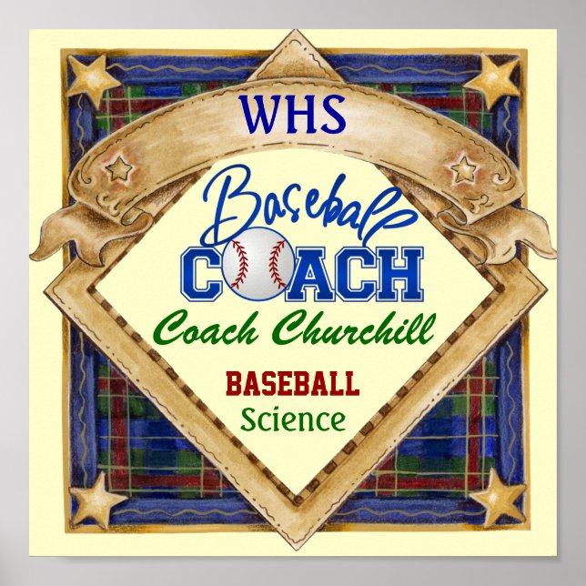 Lehrerin Baseball Coach - Door Poster - SRF (Vorne)
