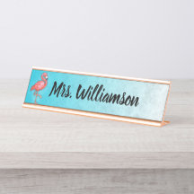 Lehrerin Beruflich Pink Flamingo Blue
