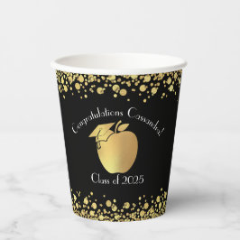 Lehrerin Bildung Abschluss Black Gold Pappbecher