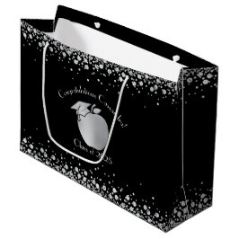 Lehrerin Bildung Abschluss Black Silver Große Geschenktüte