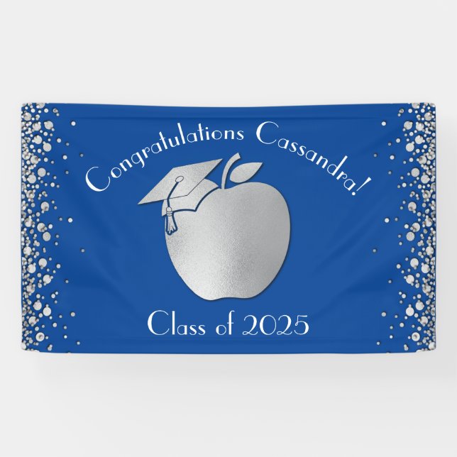 Lehrerin Bildung Abschluss Blue Silver Banner (Horizontal)