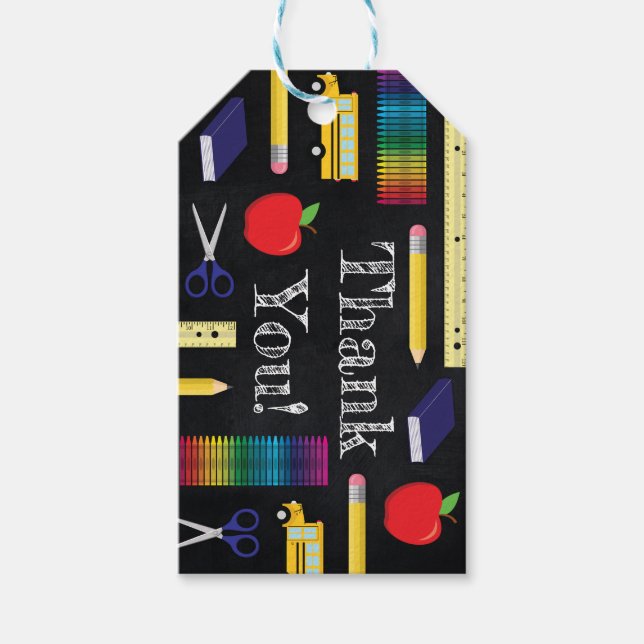 Lehrerin Bildung Chalkboard Abschluss Geschenkanhänger (Vorderseite)