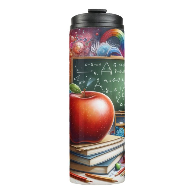 Lehrerin Bright farbenfrohe Schule Thermosbecher (Vorderseite)