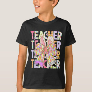 Lehrerin Bunny Coquette Bow Pencil Bunny Ostertag T-Shirt