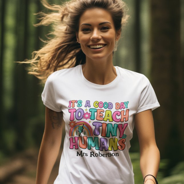 Lehrerin bunt Retro-Zitat T - Shirt (Von Creator hochgeladen)