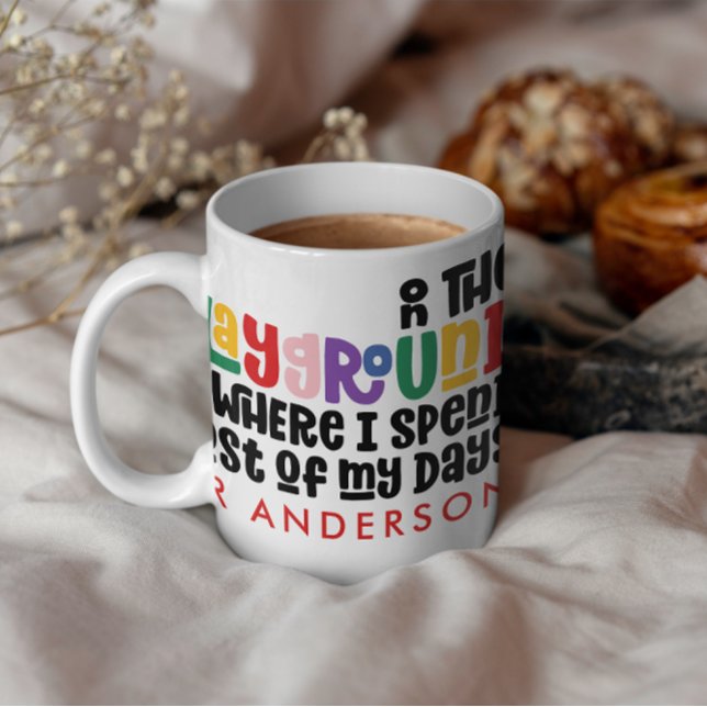 Lehrerin bunter Regenbogentypografie, modernes Ges Tasse (Von Creator hochgeladen)