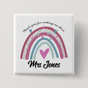 Lehrerin danke Ihnen, dass Sie mich in den Regenbo Button