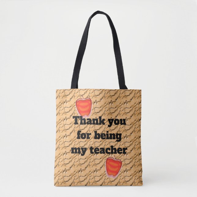 Lehrerin danke Ihnen, dass Sie sich für Red Apple  Tasche (Vorderseite)