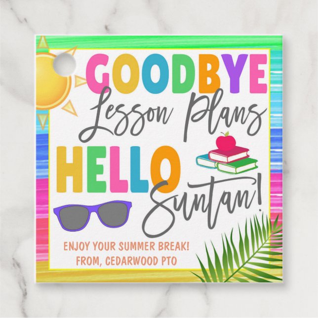 Lehrerin danke Ihnen Tag Geschenkanhänger (Vorderseite)