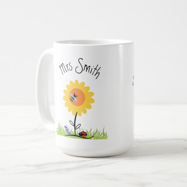Lehrerin danke Ihnen Tasse - Personalisiert (Vorderseite Links)