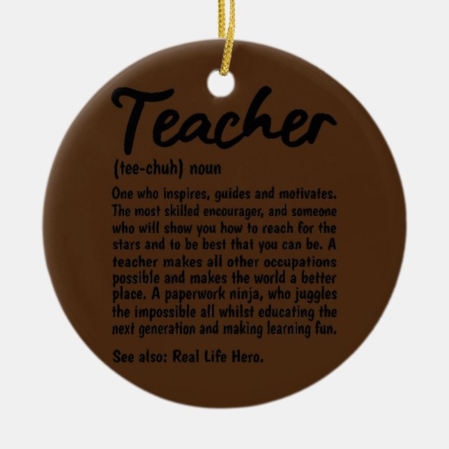 Lehrerin definiert Noun Lehrschule Keramik Ornament (Vorne)