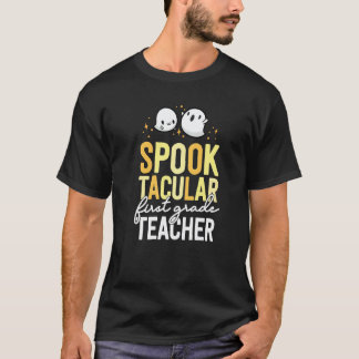 Lehrerin der 1. Klasse Halloween-Matching-Schule E T-Shirt