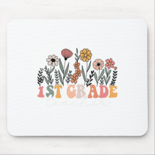 Lehrerin der 1. Klasse Wildblumen-Blumenstrauß Rüc Mousepad