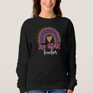 Lehrerin der 3. Klasse Leopard Rosa Regenbogen Rüc Sweatshirt