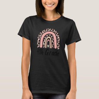 Lehrerin der 4. Klasse Zurück zur Schule Rosa Leop T-Shirt