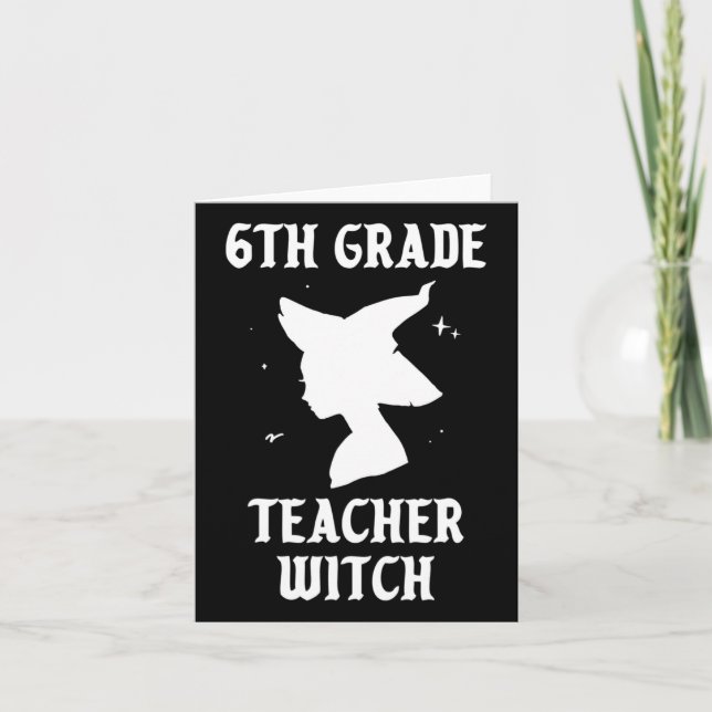 Lehrerin der 6. Klasse Witz Witziger Halloween Kos Karte (Vorderseite)
