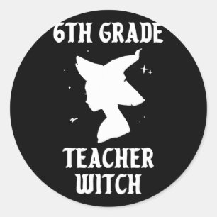 Lehrerin der 6. Klasse Witz Witziger Halloween Kos Runder Aufkleber