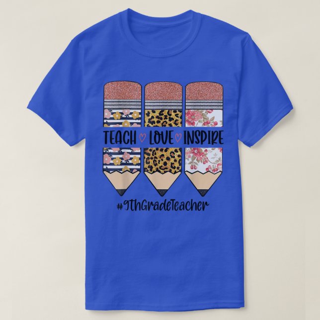 Lehrerin der 9. Klasse zurück zur Schule Lehrinspi T-Shirt (Design vorne)