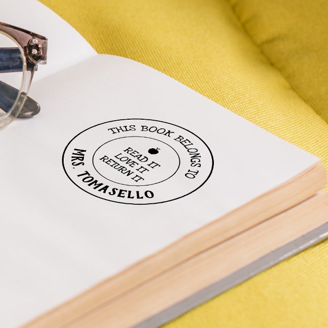 LEHRERIN Dieses Buch gehört zu Personalisierten Permastempel (TEACHER This Book Belongs To Personalized Self-inking Stamp)