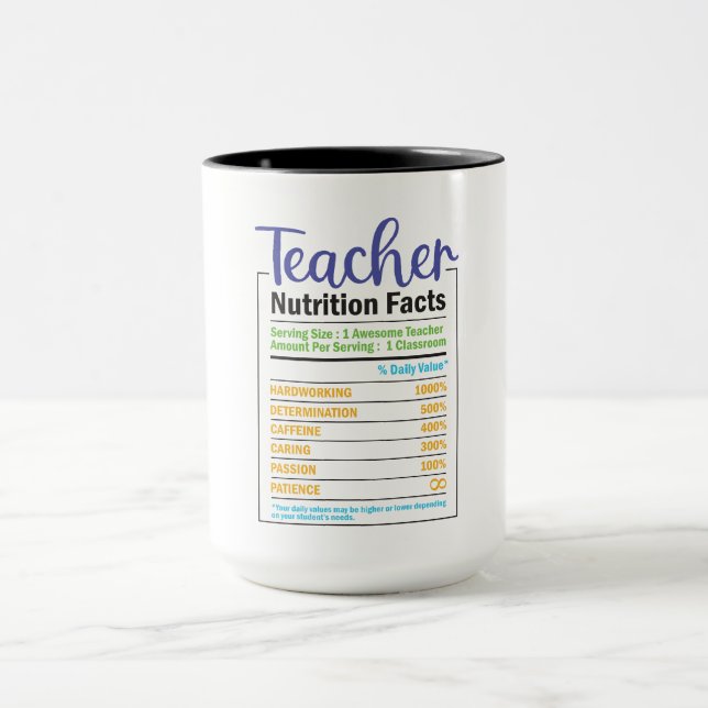 Lehrerin Ernährung Fakten Tasse (Zentrum)