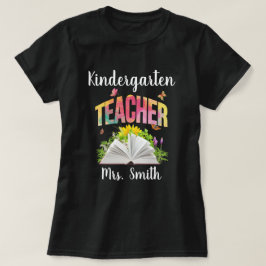 Lehrerin - farbiges Buch und Schmetterlinge T-Shirt