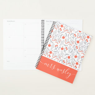Lehrerin Floral Planner Planer