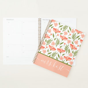 Lehrerin Floral Planner Planer