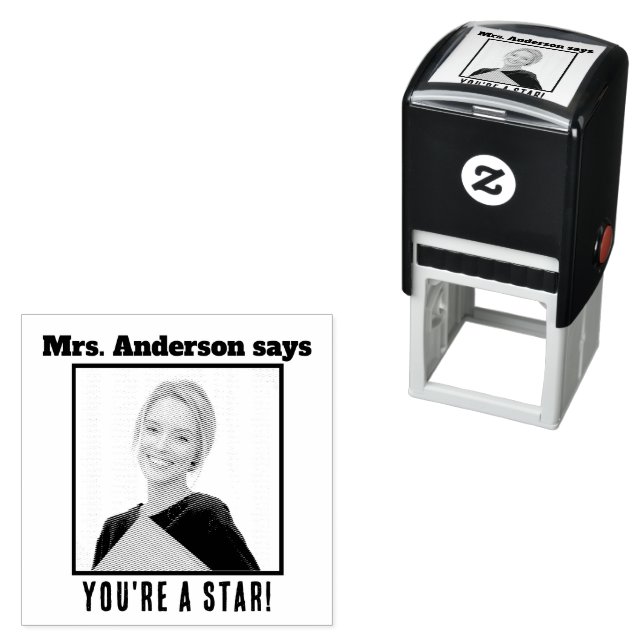 Lehrerin Foto Personalisiert Sie sind ein Star Permastempel (Beispiel)