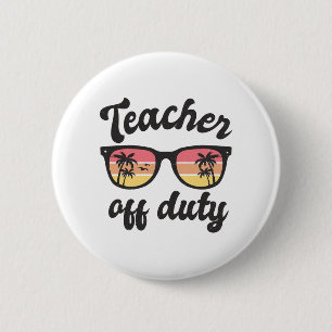 Lehrerin für den Sommerurlaub des Funny Teacher Button