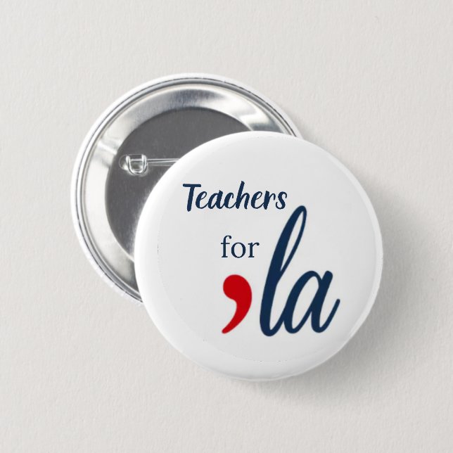 Lehrerin für 'la Kamala Harris. weißer Kreis Button (Vorne & Hinten)