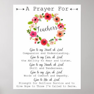 Lehrerin Gebet Art Poster