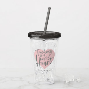 Lehrerin Geschenk Aquarellkaffee Tasse Acryl