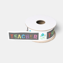 Lehrerin Gift Ribbon 1,5" Breite | 10 Yard Spool Ripsband