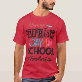 Lehrerin glücklich erster Schultag Niedliche Fraue T-Shirt