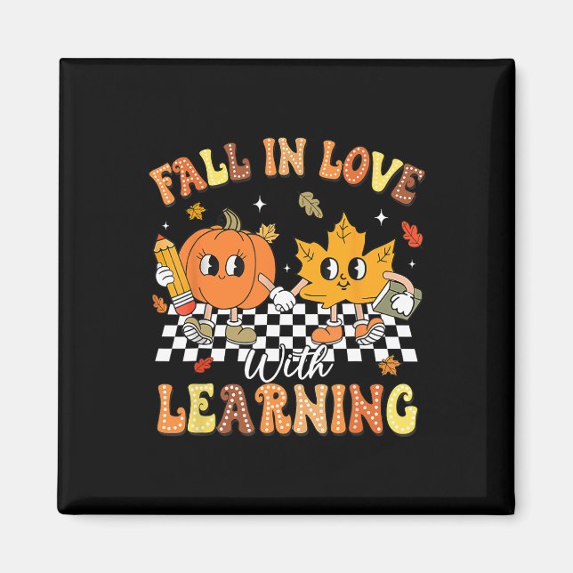 Lehrerin Halloween Fall in der Liebe mit Lernen Da Magnet (Vorne)