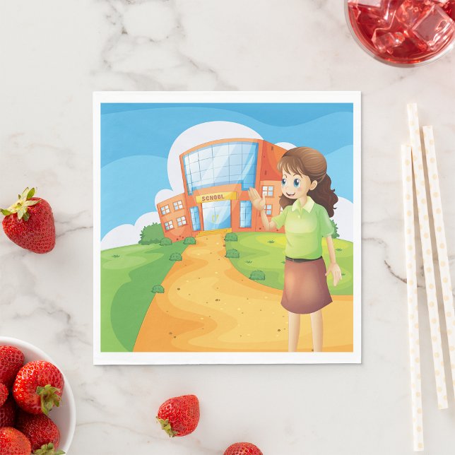 Lehrerin in der Schule Papier Napkins Serviette (Von Creator hochgeladen)