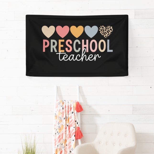 Lehrerin in der Vorschule zurück zur Schule Banner (Insitu)