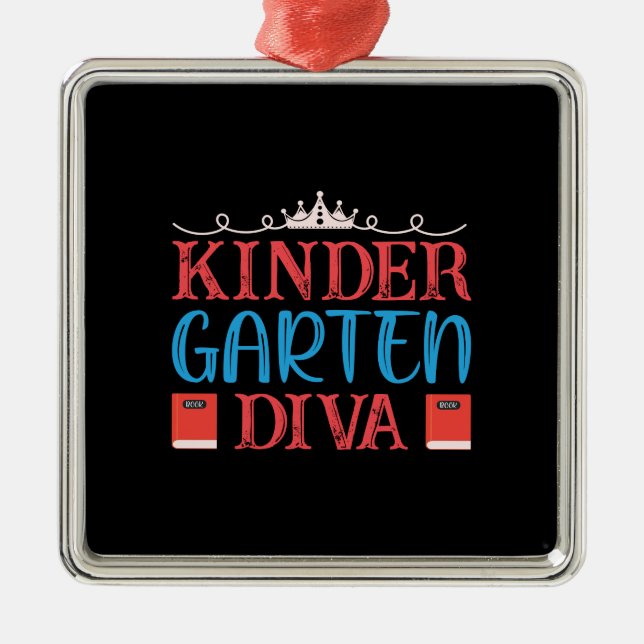 Lehrerin Kinder Garten Diva Ornament Aus Metall (Vorne)