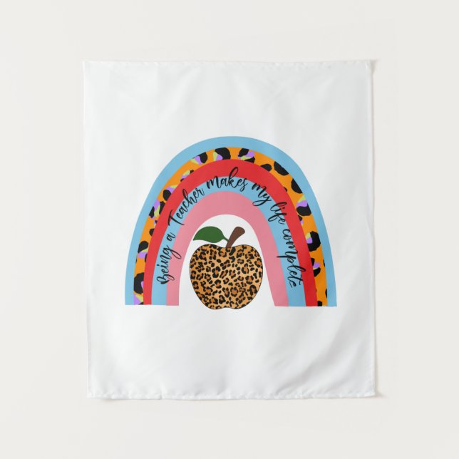 Lehrerin Kunst als Lehrerin Wandteppich (Vorderseite)