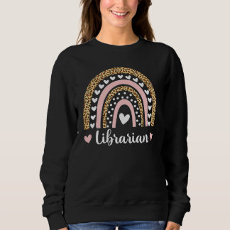 Lehrerin Librarian Boho Regenbogen Leopard zurück  Sweatshirt