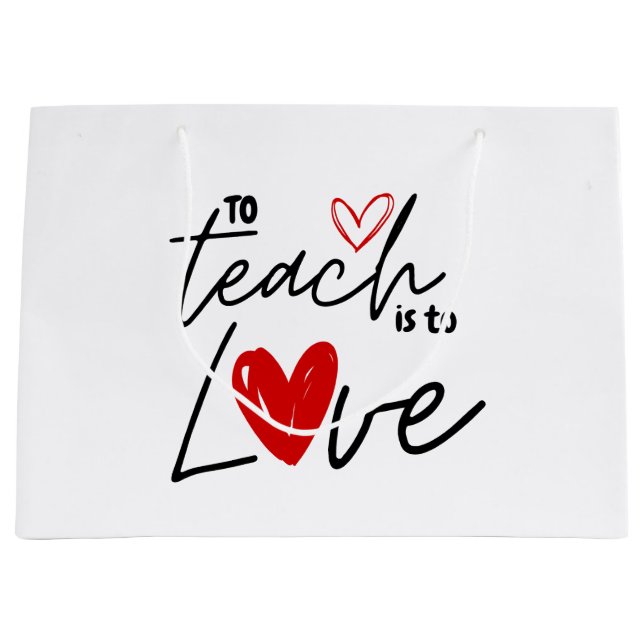 Lehrerin Liebe 100. Schule personalisiert Große Geschenktüte (Vorderseite)