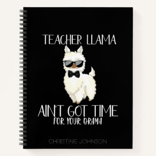 Lehrerin Llama - Zeit für Drama Funny Educator Notizbuch