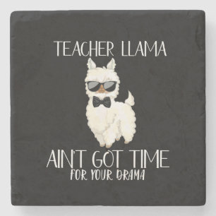 Lehrerin Llama - Zeit für Drama Funny Educator Steinuntersetzer