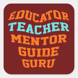 LEHRERIN MENTOR-LEITERIN GURU QUADRATISCHER AUFKLEBER